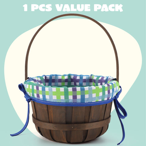 JOYIN brown wooden Easter basket with handle for easy carrying during gatherings