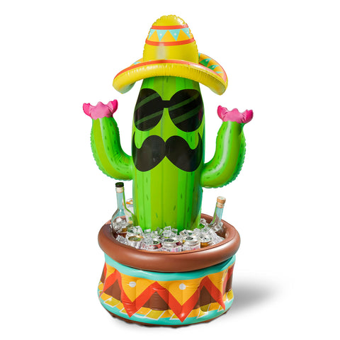JOYIN cactus cooler with sombrero detail, keeps drinks cool at outdoor fiestas.