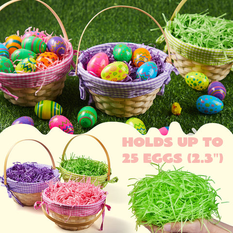 JOYIN child-safe Easter baskets made from durable woven material.
