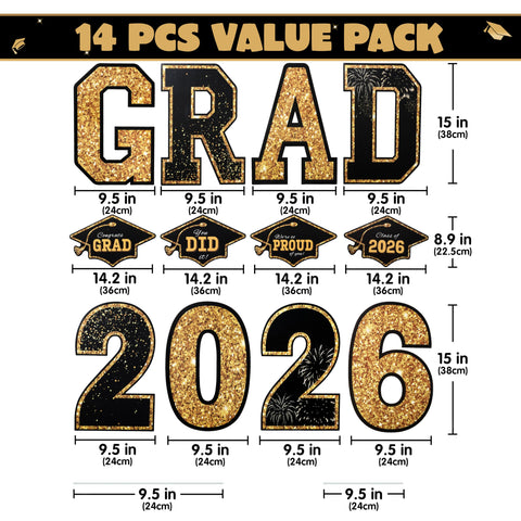 JOYIN class-of-2026 yard sign with graduation caps enhances curb appeal and photo ops.