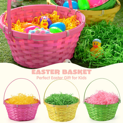JOYIN Easter basket with handle for kids at events