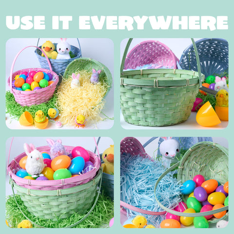 JOYIN blue weave detail on Easter basket for eye-catching centerpiece.
