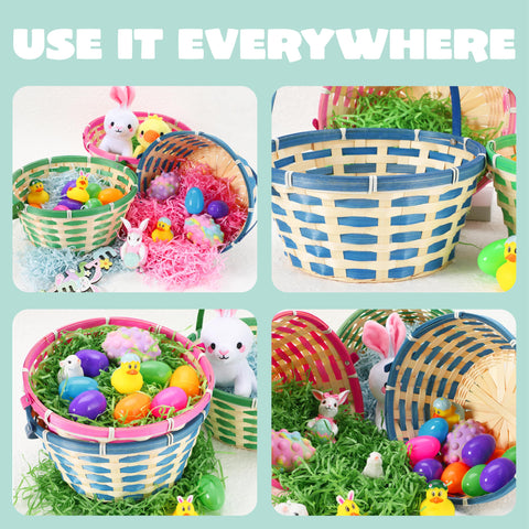 Joyin three-pack Easter baskets arranged together for coordinated party favors