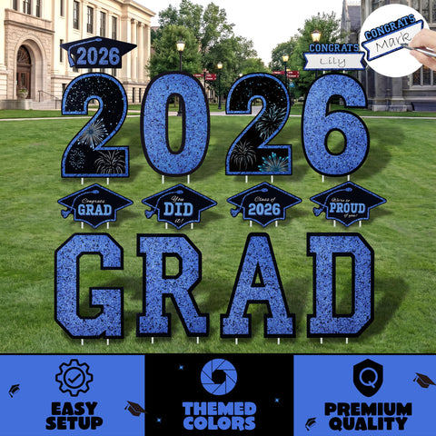 JOYIN Congrats Grad sign pairs with large GRAD letter for photo ops
