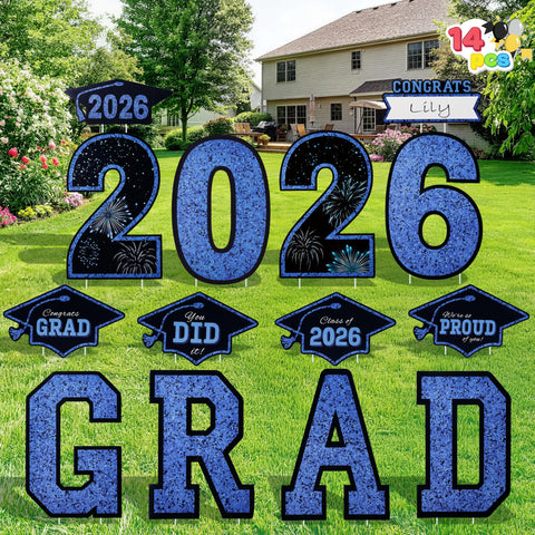 JOYIN graduation yard signs with caps for festive outdoor decor