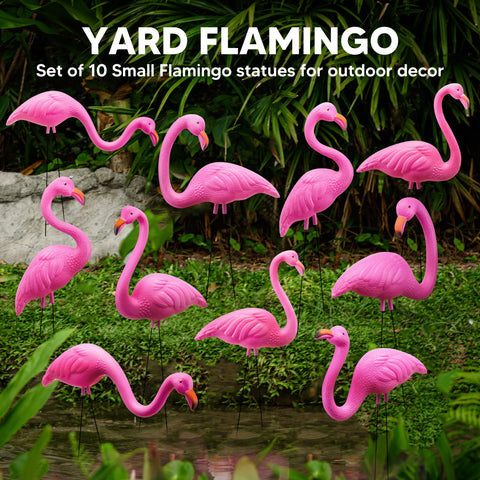 JOYIN flamingo yard stake with rubber-coated legs provides stable outdoor display