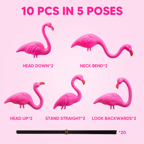 JOYIN mini flamingo stake set in five poses for varied yard art