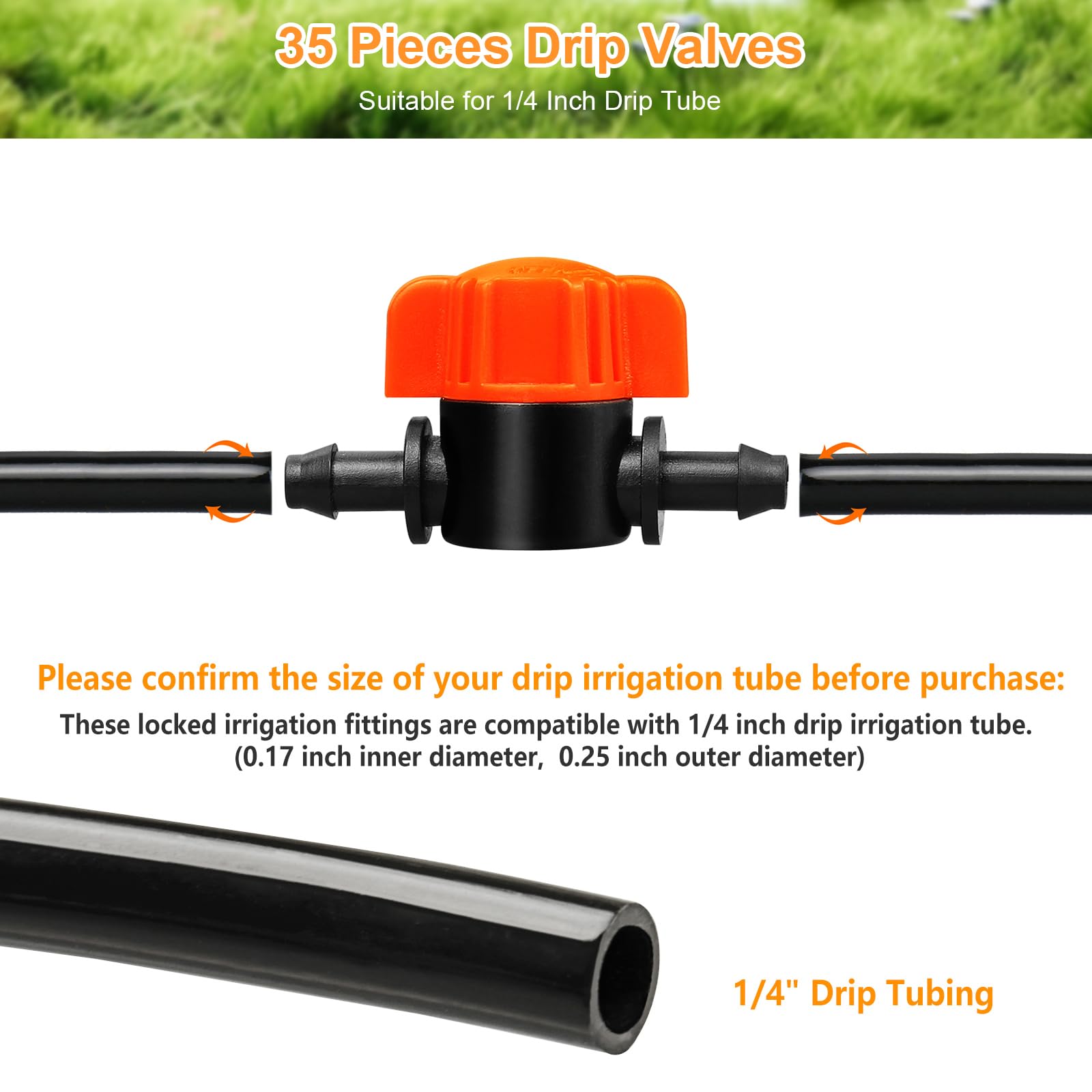 JOYPRO standard drip tubing compatibility with 1/4 inch valves enables easy setup
