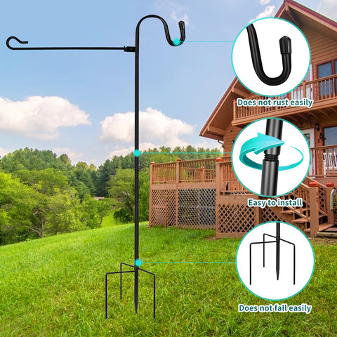 JOYSEUS heavy-duty flag stand with ground stake secures in soil