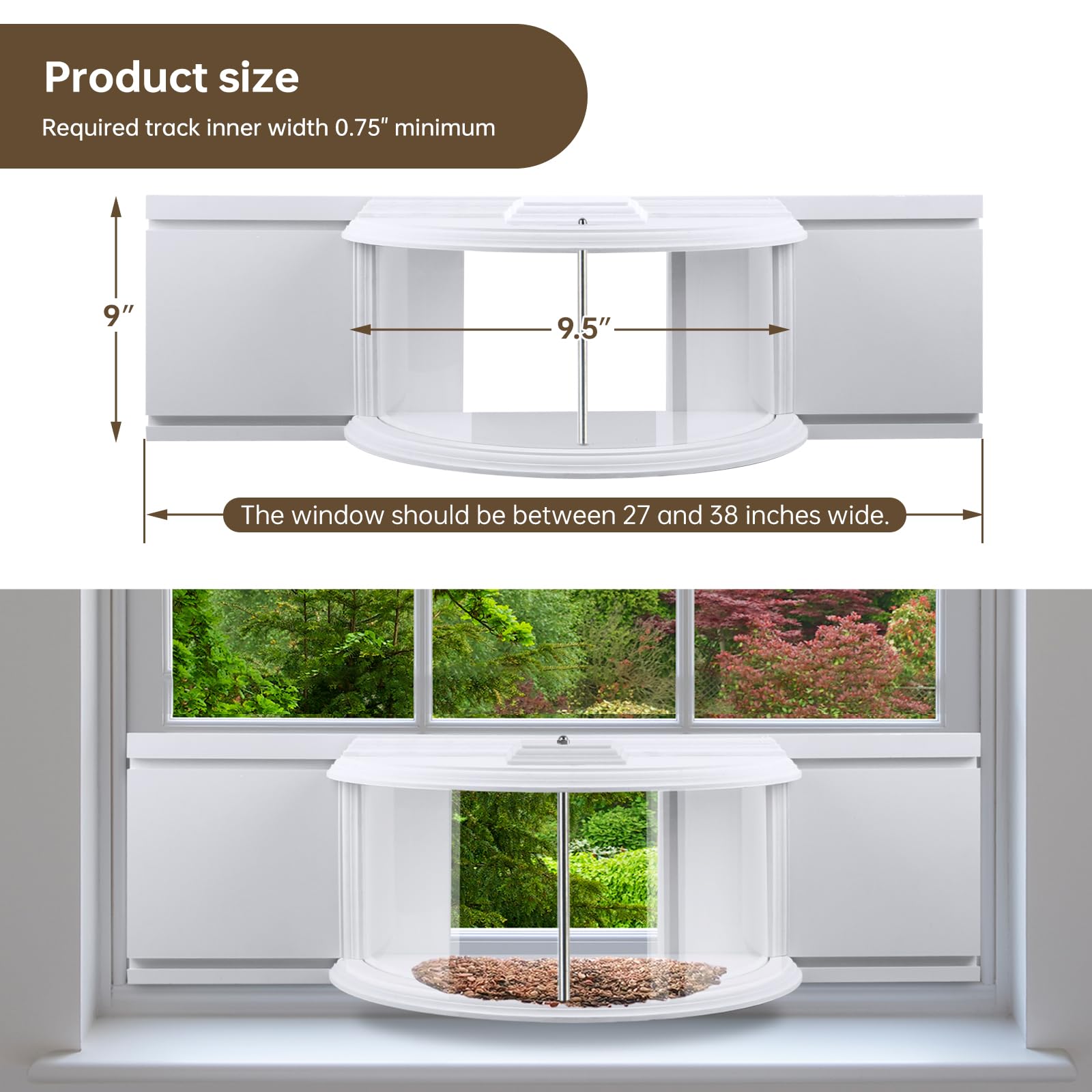 Durable JOYSEUS Window Bird Feeder designed for year-round use.