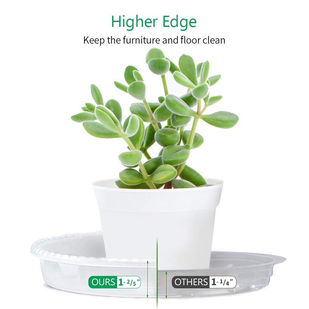 JOYSEUS clear 1.4-inch saucer blocks leaks and protects floors