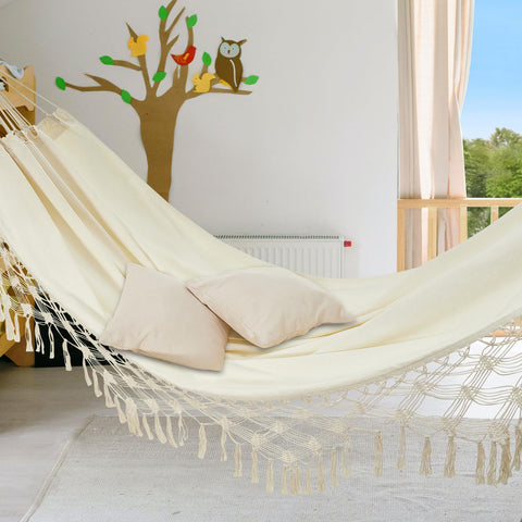 JoyView beige hammock finish blends with outdoor spaces.