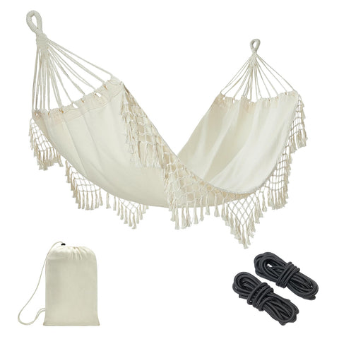 JoyView boho macrame hammock tassels offer stylish outdoor comfort.