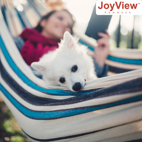 JoyView hammock in indoor living space for relaxation and reading