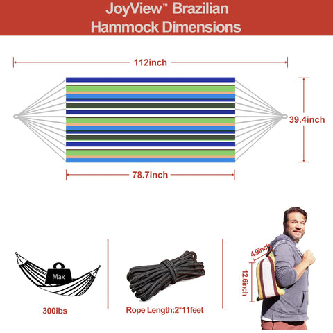 JoyView rope-end detail shows 12-rope construction for secure support