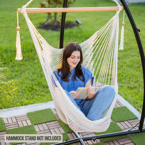 JoyView hammock chair spreader bar end detail with non-slip grooves.