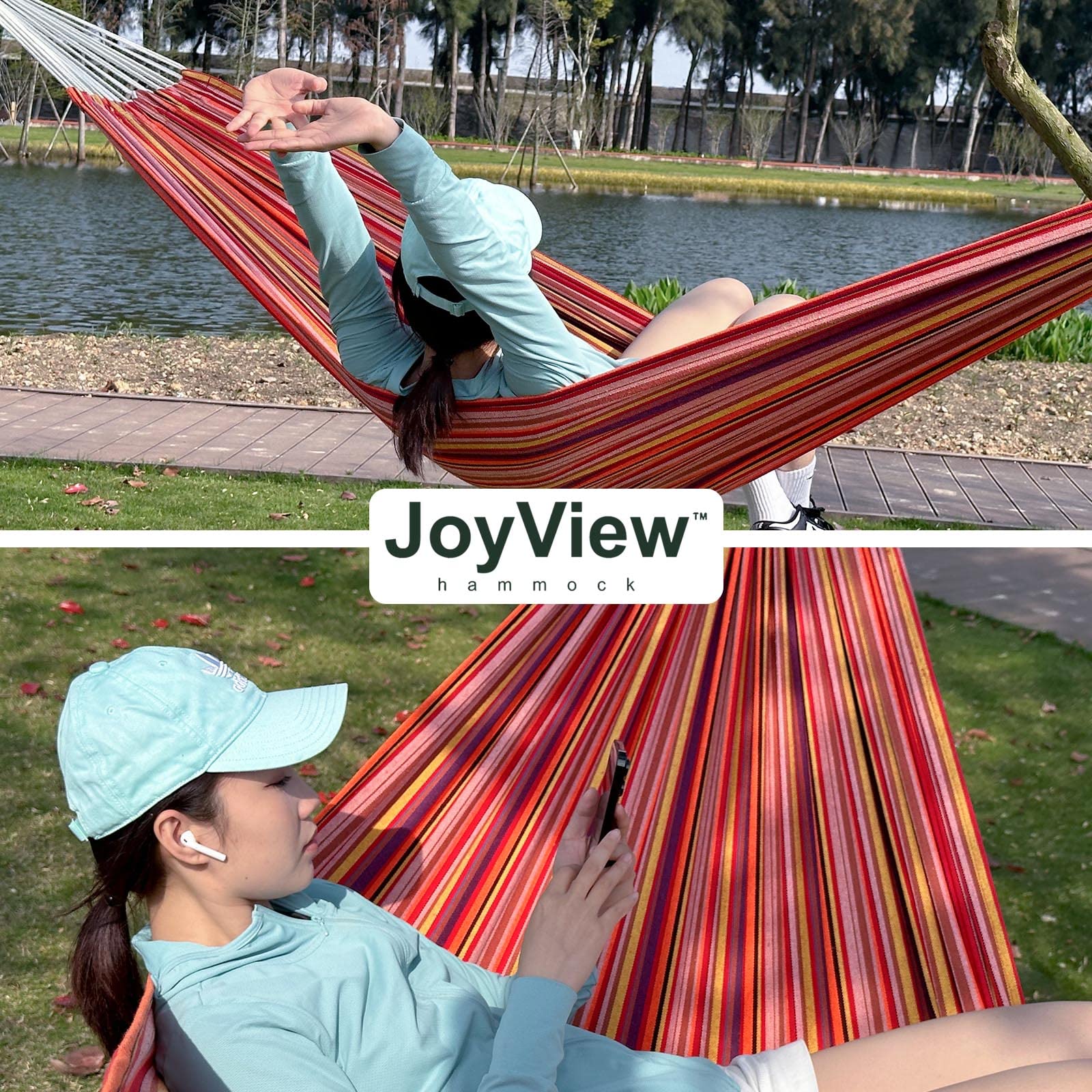 JoyView hammock suitable for outdoor patios or indoor sunrooms.