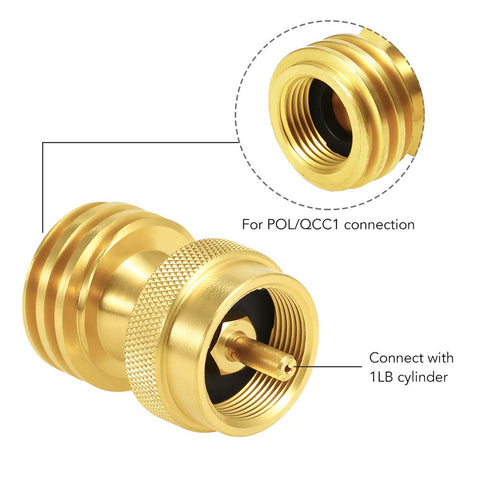 Joywayus 1 inch-20 male thread adapter fits throwaway cylinders securely.