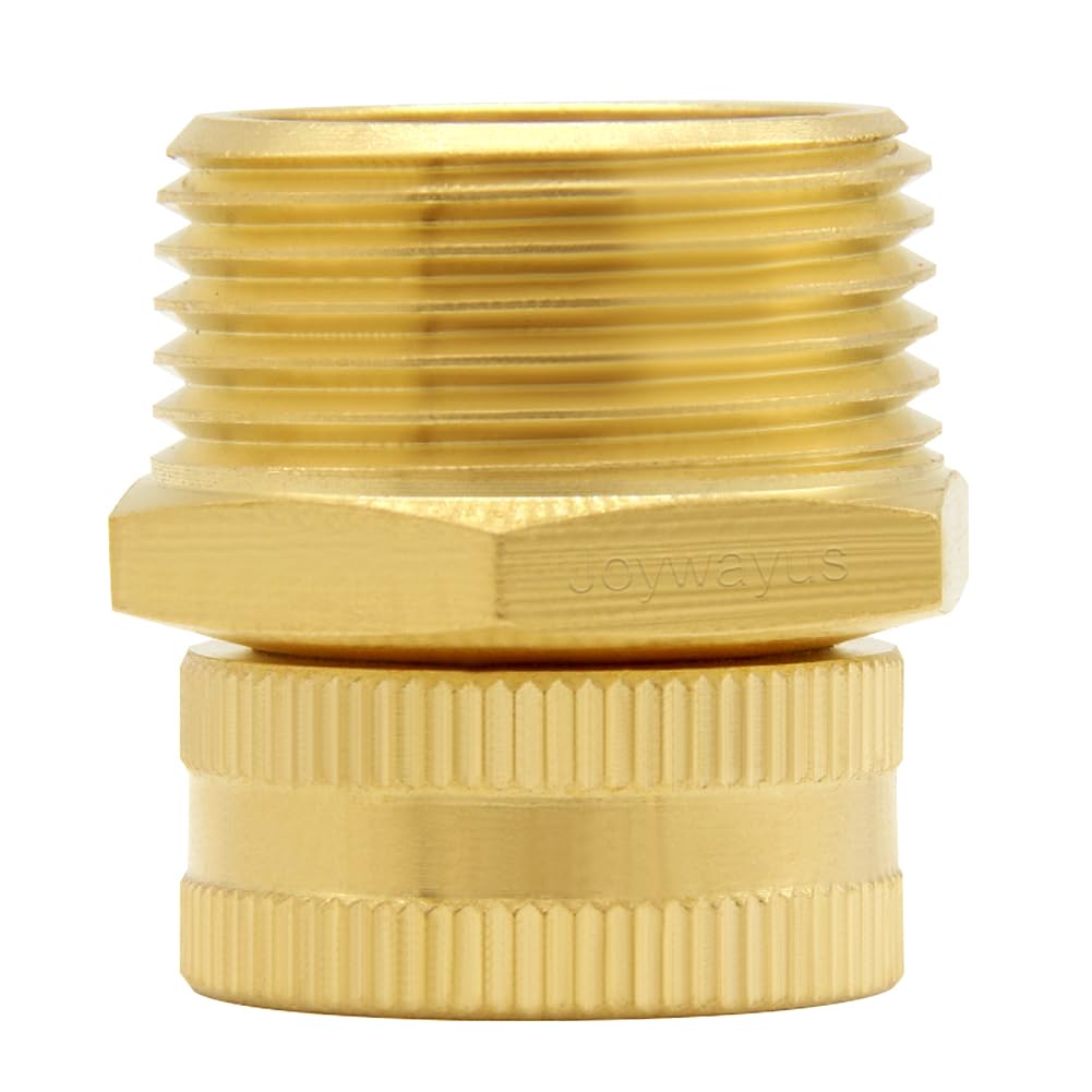 Joywayus brass 3/4 inch GHT to 1 inch NPT swivel connects hoses securely