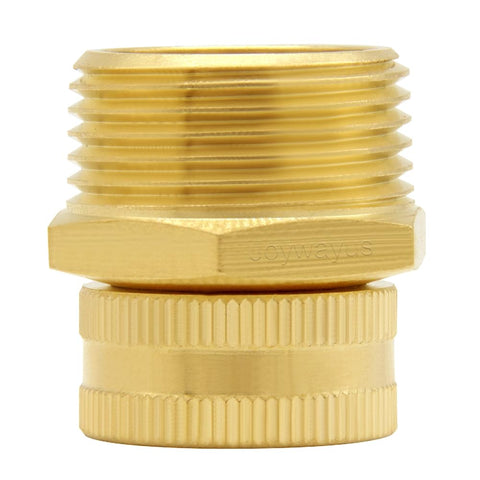 Joywayus brass 3/4 inch GHT to 1 inch NPT swivel connects hoses securely