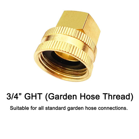 Joywayus brass swivel pipe fitting demonstrated with rotatable joint for hose alignment