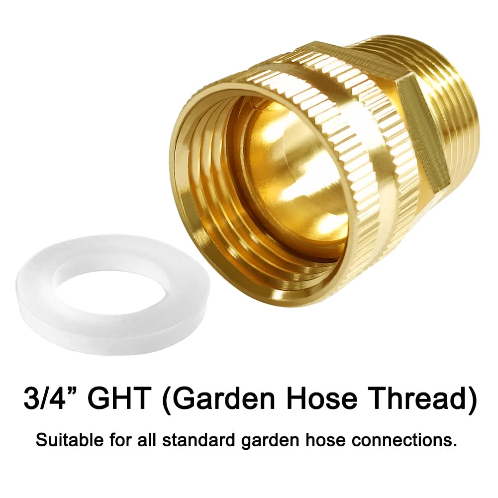 Two Joywayus brass swivels ready for outdoor hose setups