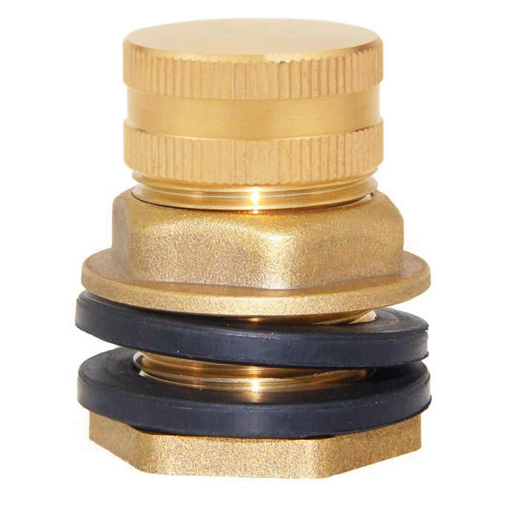 Joywayus bulkhead fitting with 1/2 inch female and 3/4 inch GHT male for tanks.