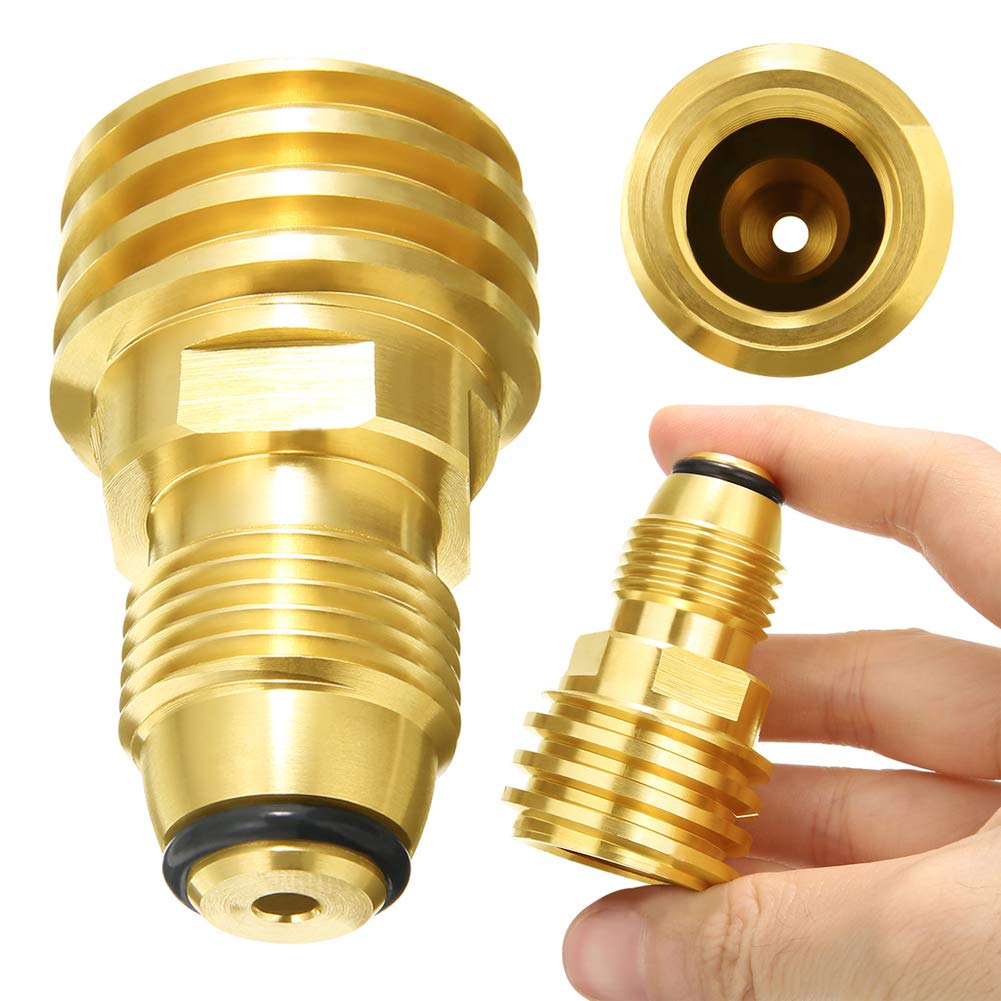Joywayus universal adapter fits 1 lb cylinders for quick tool-free refills in the field.