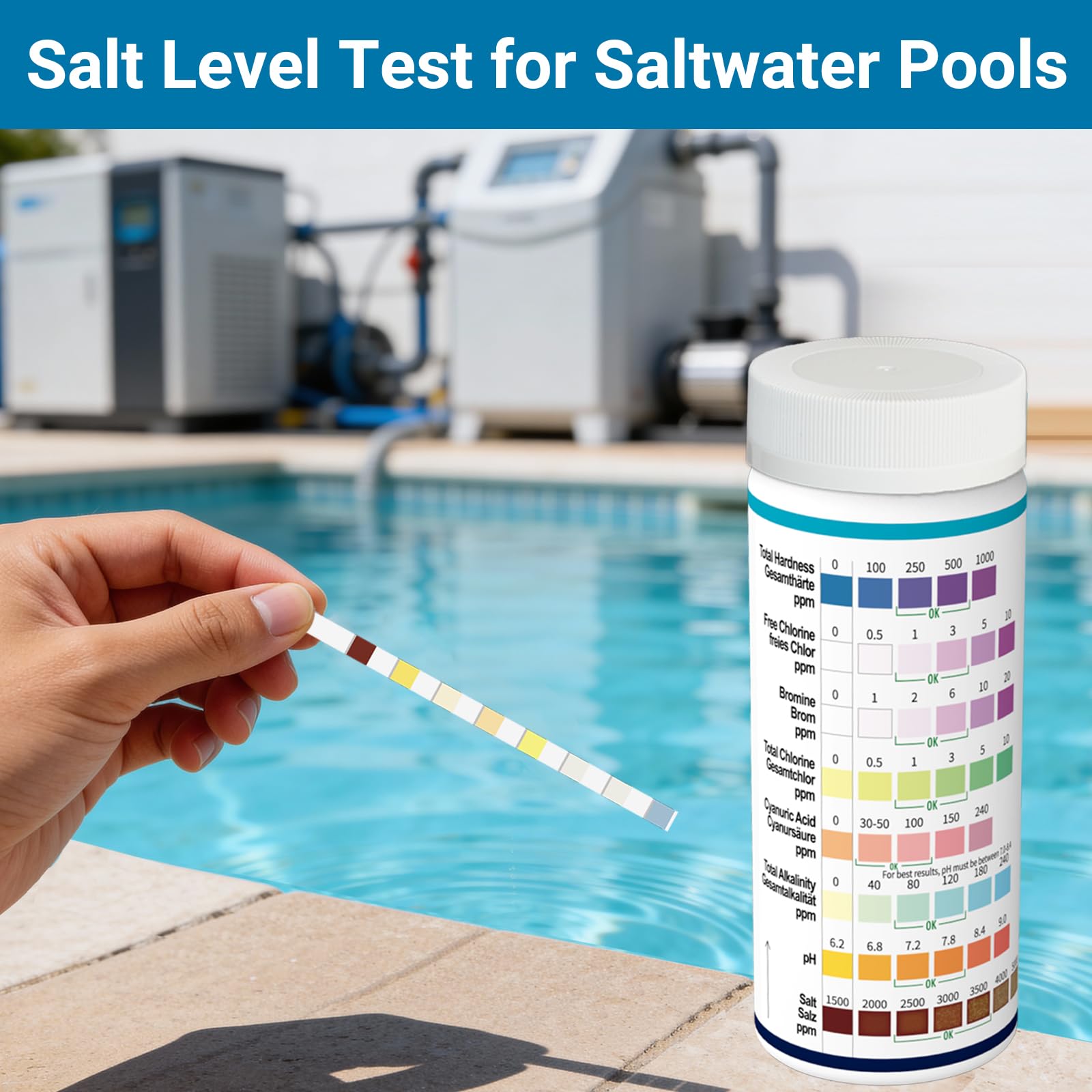 Joyzakzak dipping test strip in water demonstrates simple at-a-glance testing.