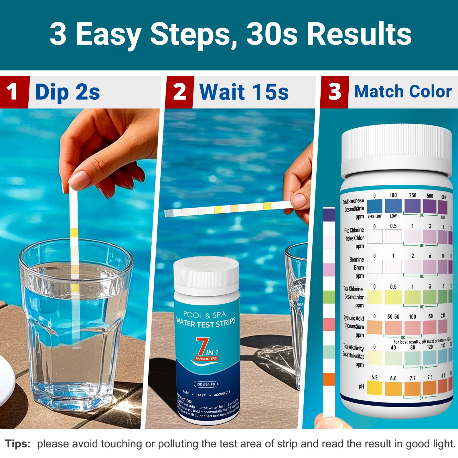 Joyzakzak pH and chlorine readings help balance sanitizer levels safely.