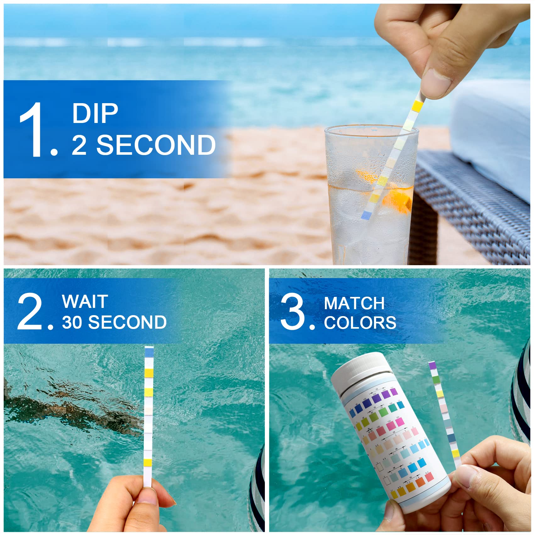 Joyzakzak pool and spa test kit helps maintain safe, balanced water.