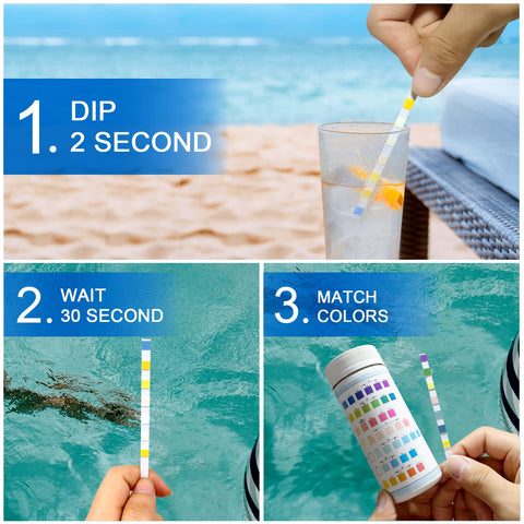 Joyzakzak pool and spa test kit helps maintain safe, balanced water.