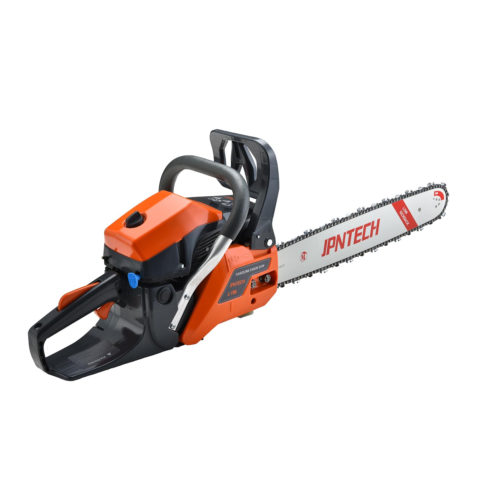 JPNTECH 60cc gas chainsaw with a 20-inch bar for steady, powerful wood cutting.