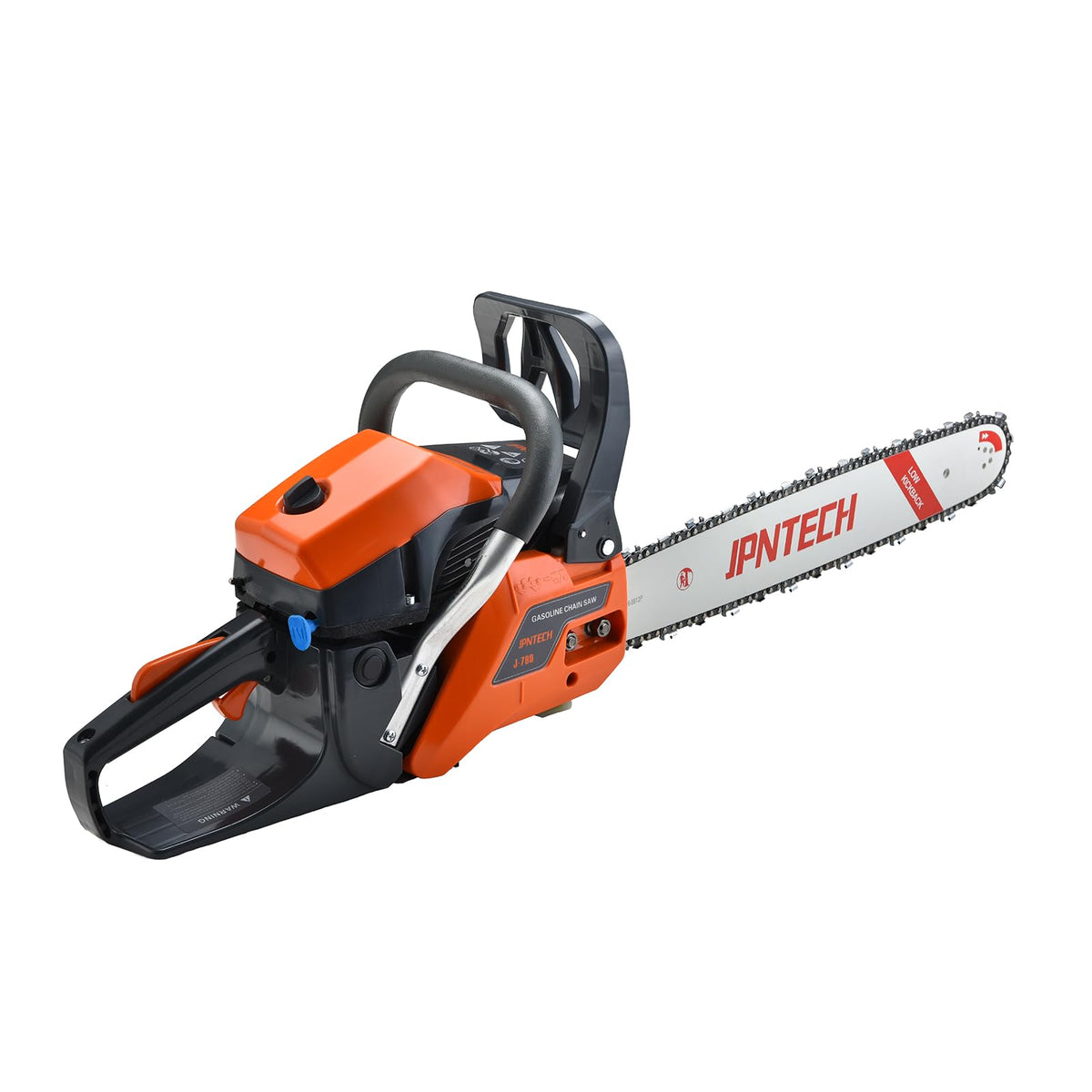 JPNTECH 60cc gas chainsaw with a 20-inch bar for steady, powerful wood cutting.