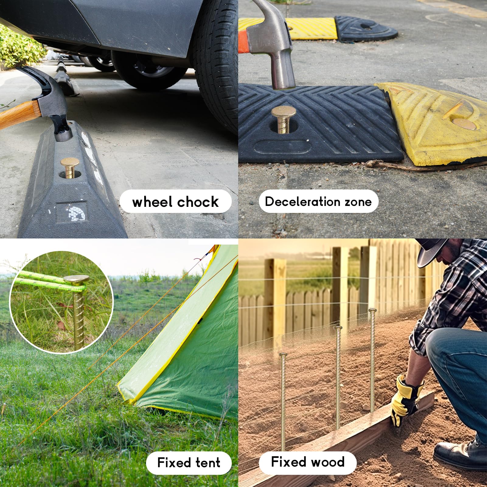 JPOIP multi‑use stake applications in garden, tent, and marker setups