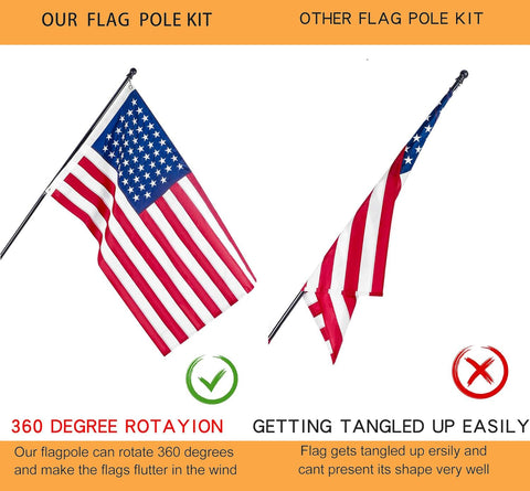 JPorton free nylon 3x5 US flag included for quick setup outdoors.