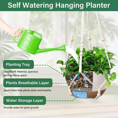 JPPSUJJ two hanging styles with hooks and rope for versatile décor.