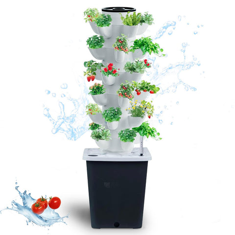 JPWDDWYT hydroponics tower vertical garden in a compact indoor space for fresh greens