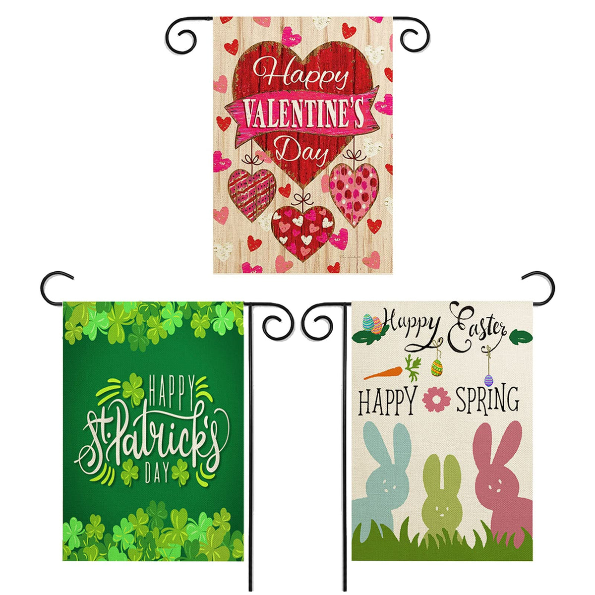 JQAQJU Valentine flag 12x18 burlap enhances curb appeal for seasonal decorating