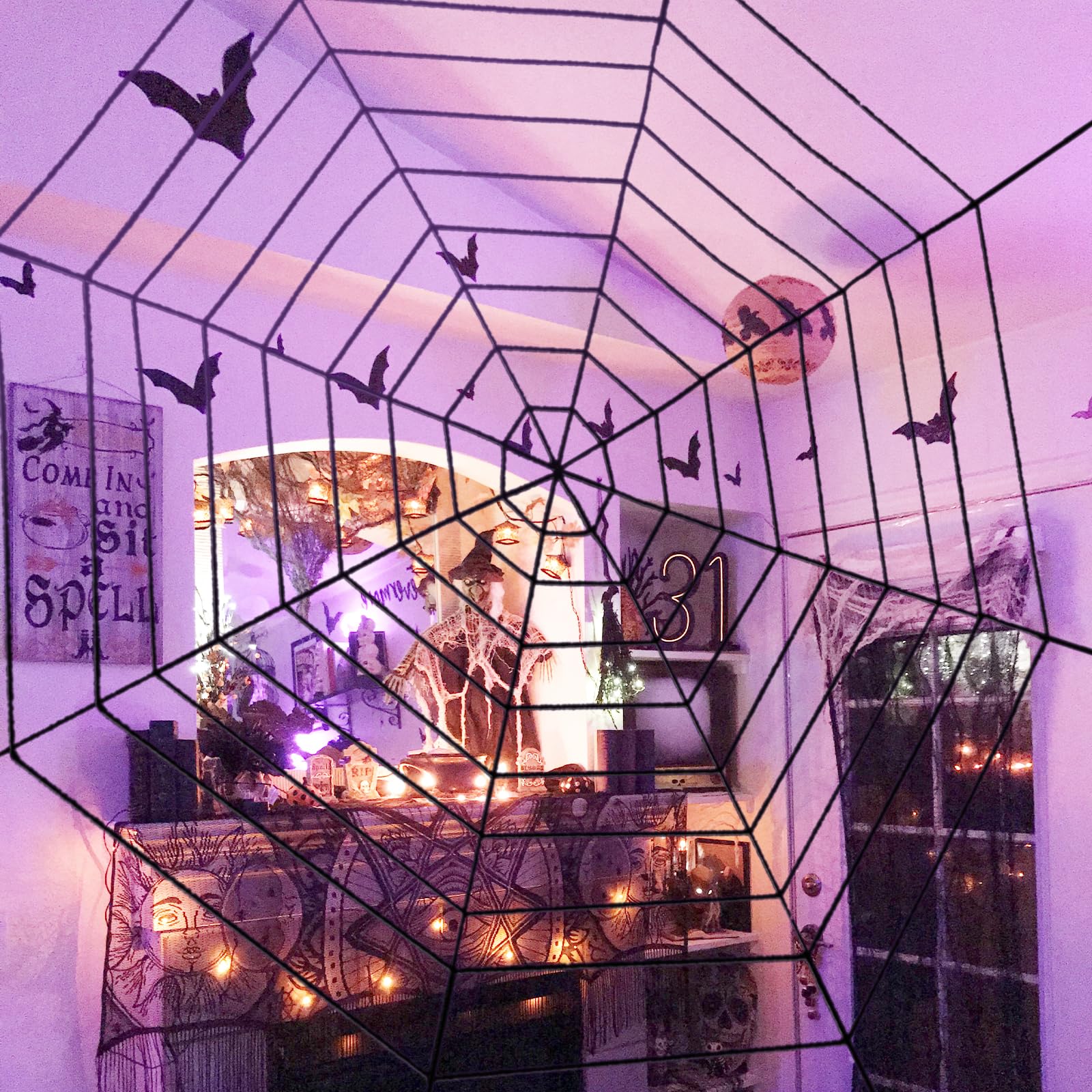 Jremreo 12ft spider web folds for easy storage after events.