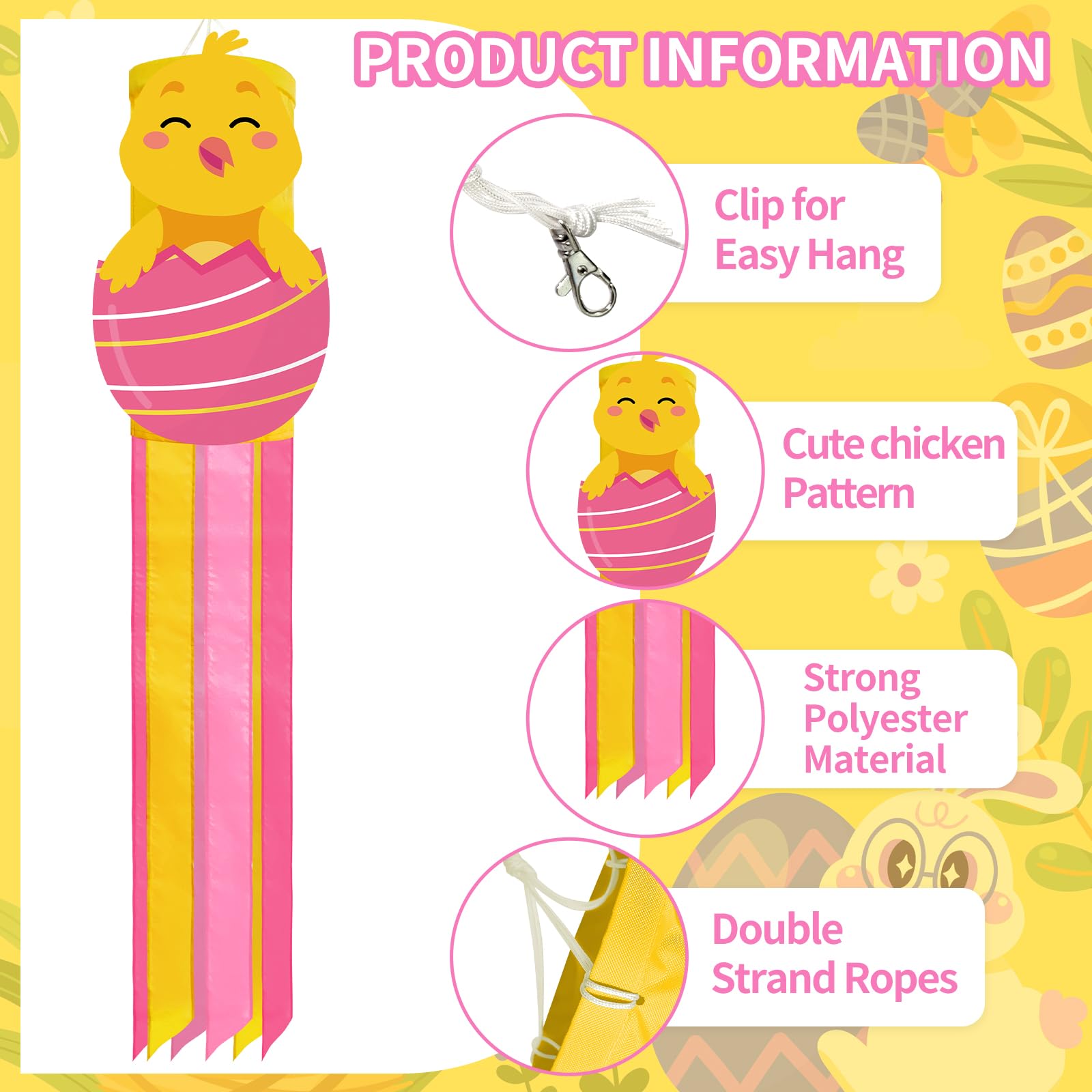 Jremreo pastel streamers windsock adds festive spring charm.