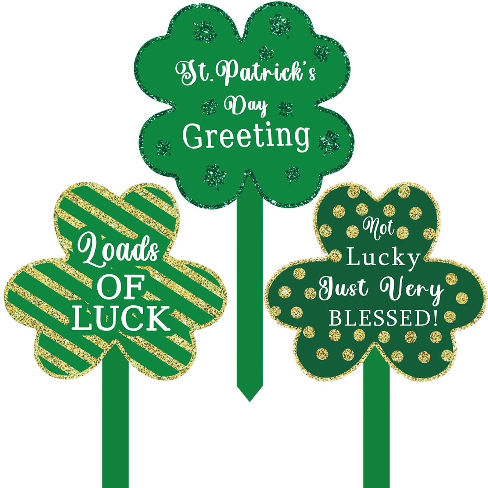Jremreo shamrock yard sign with stake for festive curb appeal