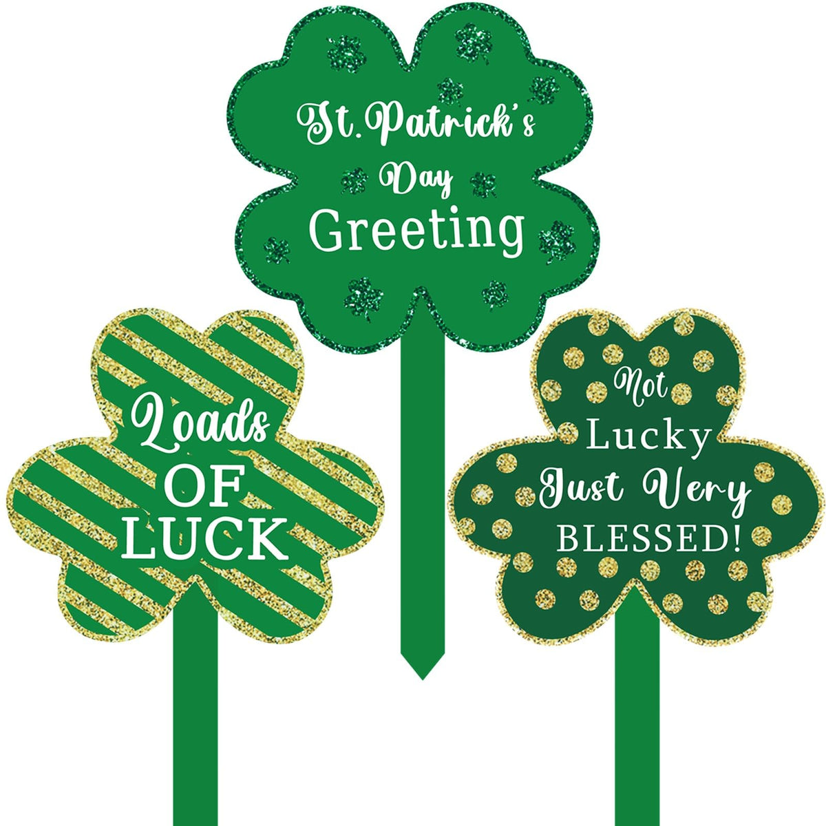 Jremreo shamrock yard sign with stake for festive curb appeal