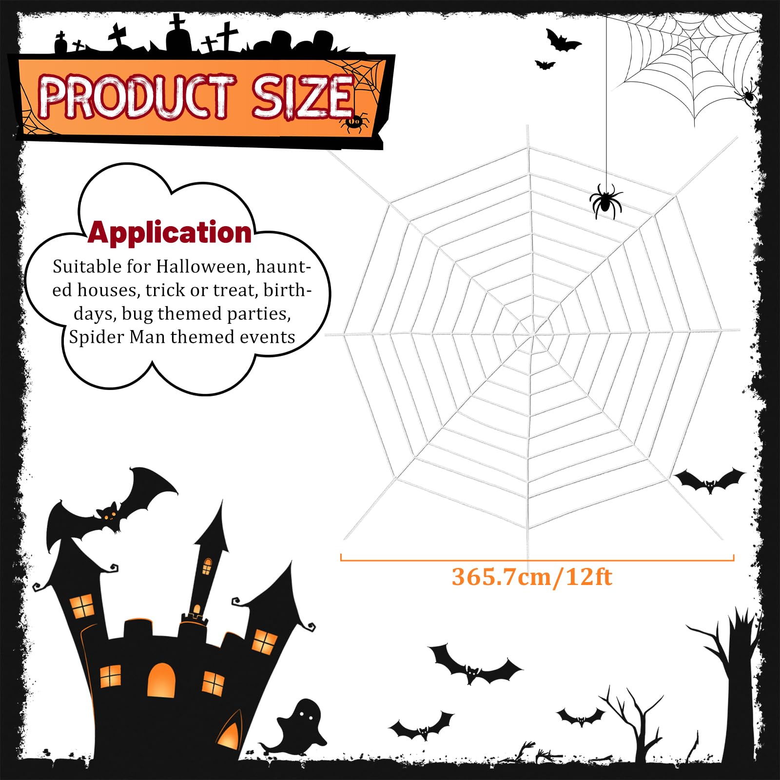 Jremreo spooky rope spider web outdoors enhances yard visuals for Halloween