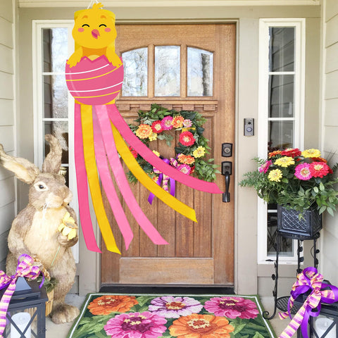 Jremreo vibrant Easter colors flutter in breeze.