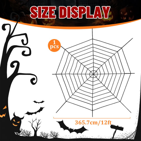 Jremreo thick faux rope spider web adds bold, spooky texture to outdoor decor.