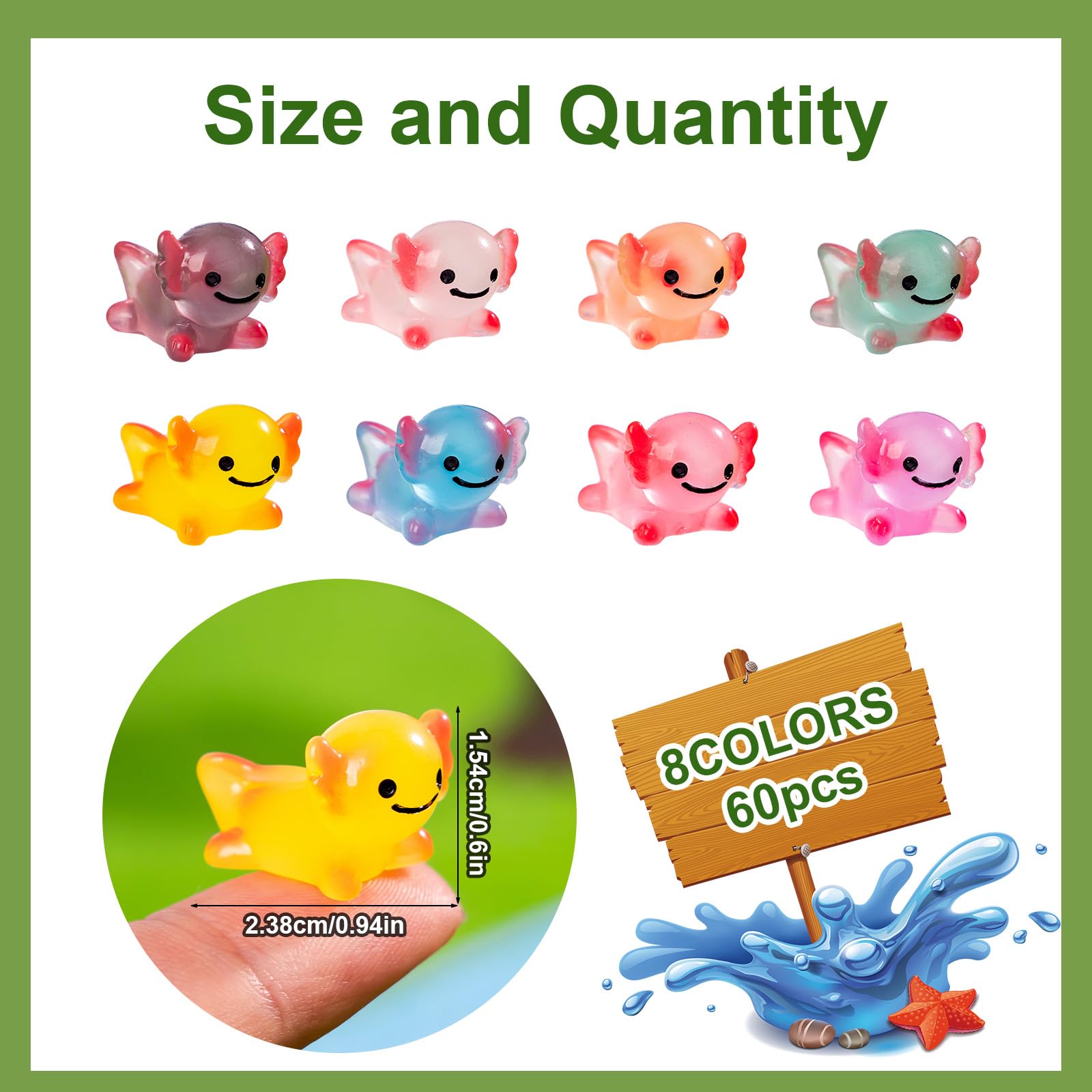 jrootouh glow-in-the-dark axolotl for windowsill accent
