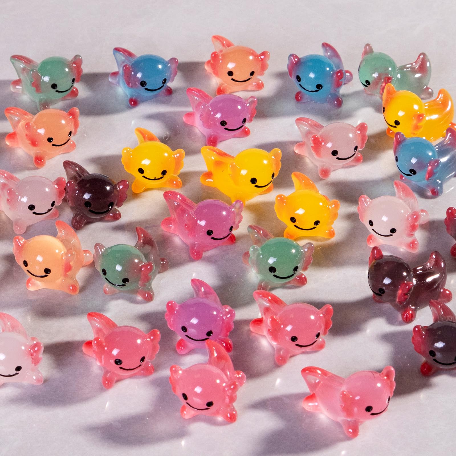 jrootouh luminous axolotl resin figure for dollhouse display