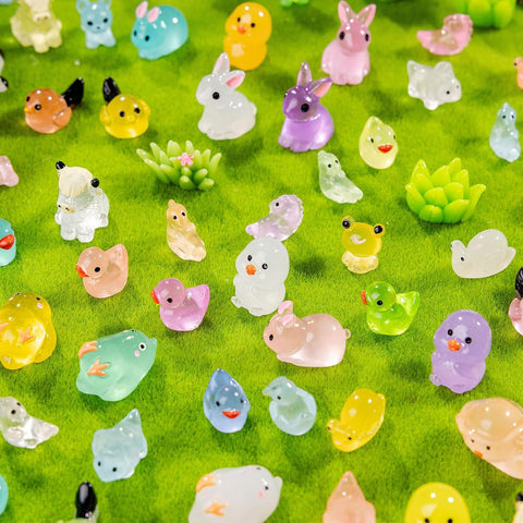 jrootouh mini resin glow starry-night figures create fairy tale scenery