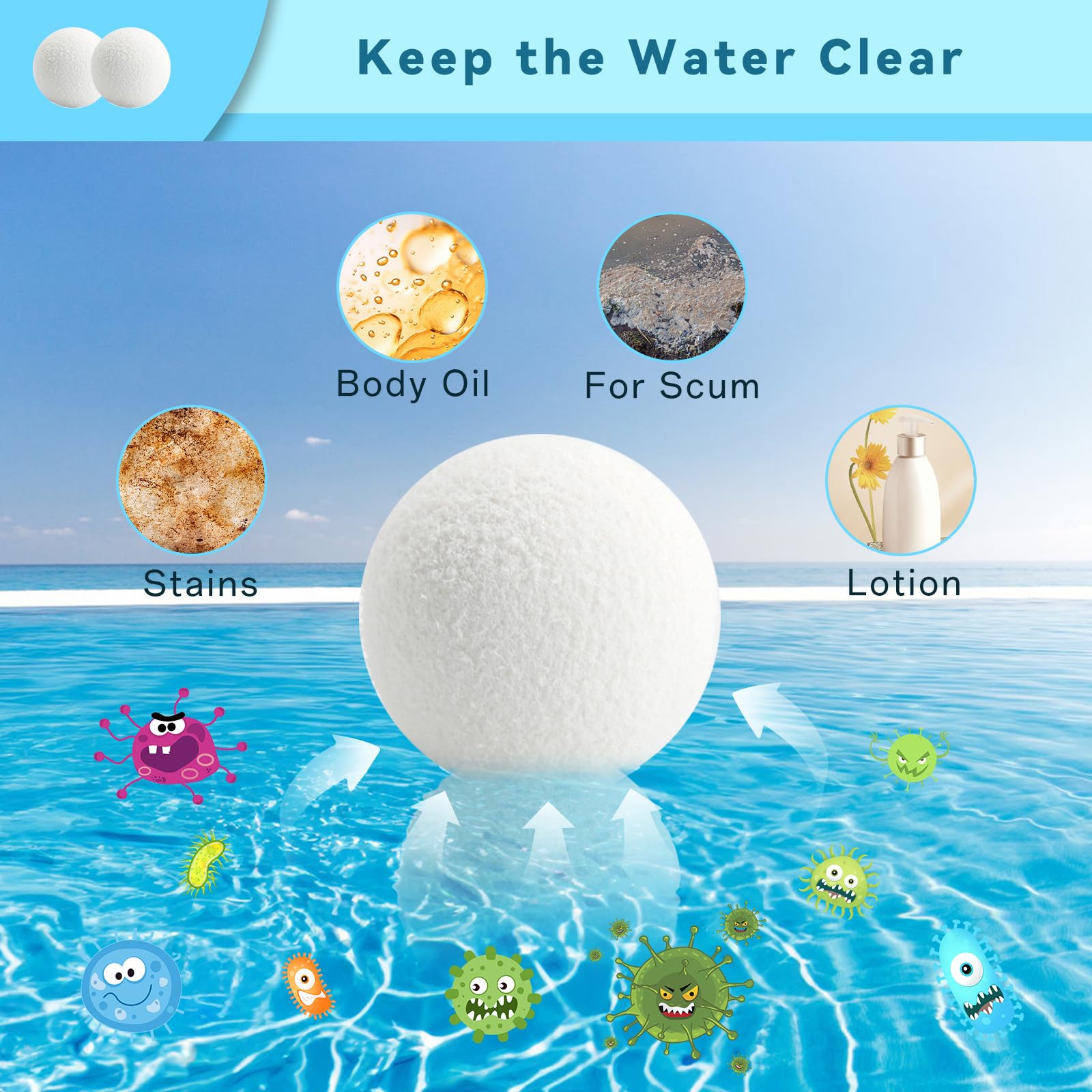 JRQHF honeycomb absorbent ball spa floats for easy cleaning